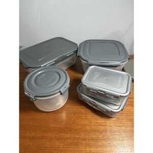 LocknLock 5  Containers with Gray Lids‎